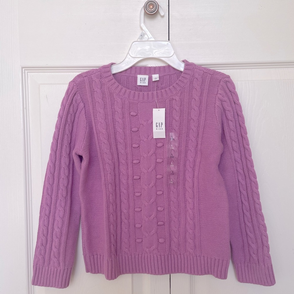 Brand New girls GAP cable knit sweater size Large (10)